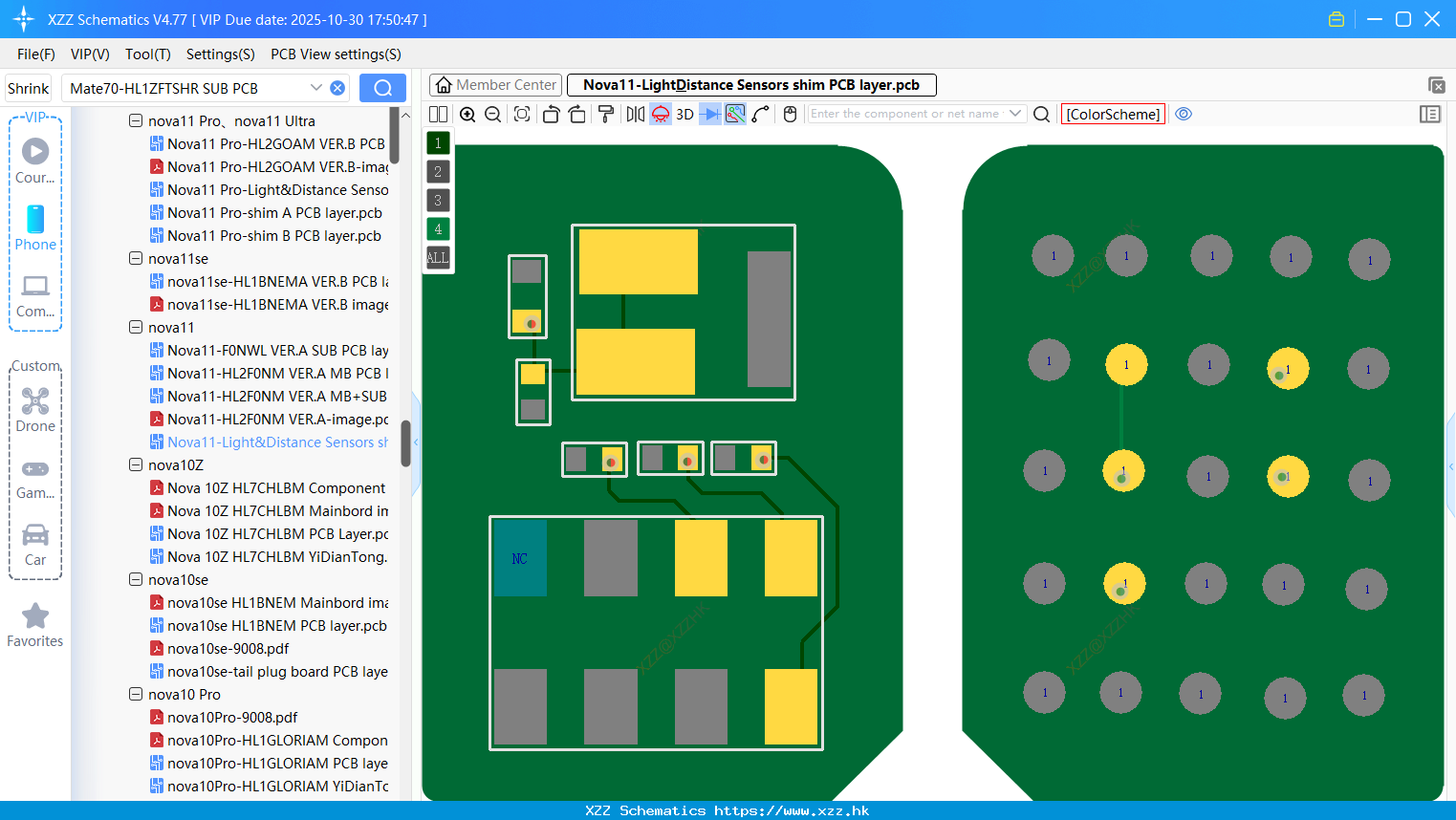 Huawei Nova11-Light&Distance Sensors Shim PCB Layer